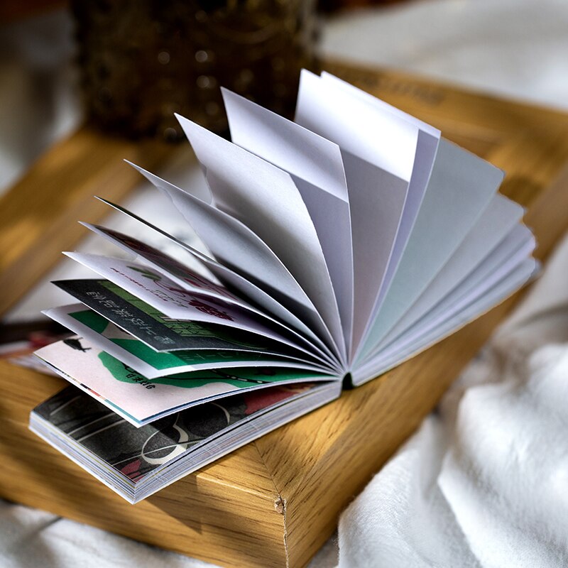 Journamm 50pcs Vintage Kawaii Sticky Pad Japanese Style Stickers Aesthetic Deco Stationery Scrapbooking Stickers Sticky Notes