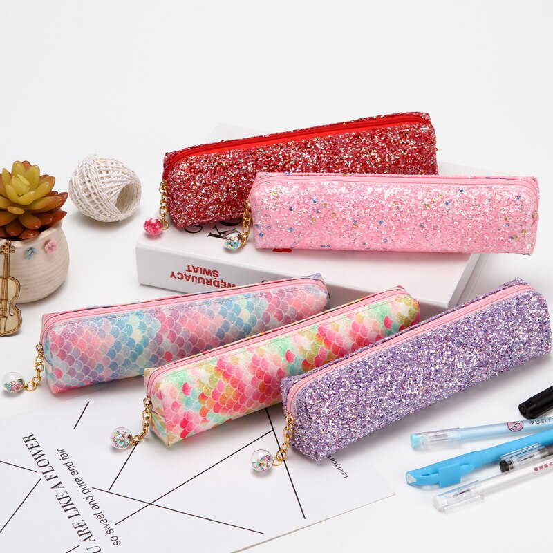 Estuche Escolar de lentejuelas, Estuche Escolar de estilo Escolar, Para El Colegio