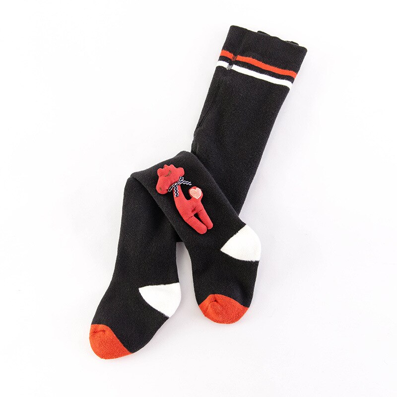 Winter Warm Panty Voor Meisjes Cartoon Panty Meisje Dikker Kinderen Kousen Baby Meisje Panty Baby Panty: Black / 2-3T