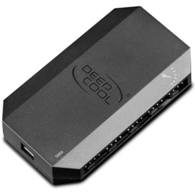 DEEPCOOL 1 to 10 4Pin PWM Cooling Fan Hub Splitter Cable,Powered By SATA Interface,with LED Indicator,Mounting Sticker: Default Title