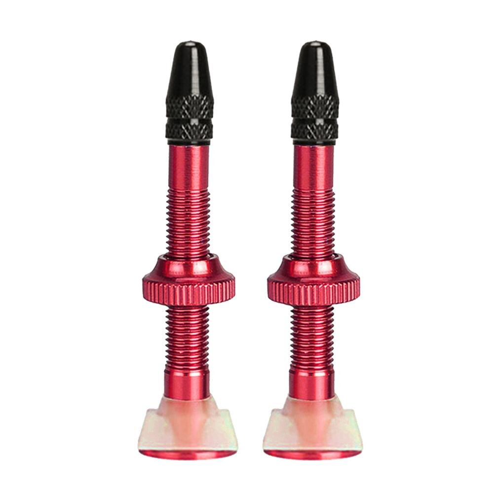 2 Stuks 40Mm/60Mm Mtb Fiets Extender Presta Ventielen Voor Bike Tubeless Tire Core Aluminium Klep fiets Reparatie Accessoires: 40mm 2pcRed