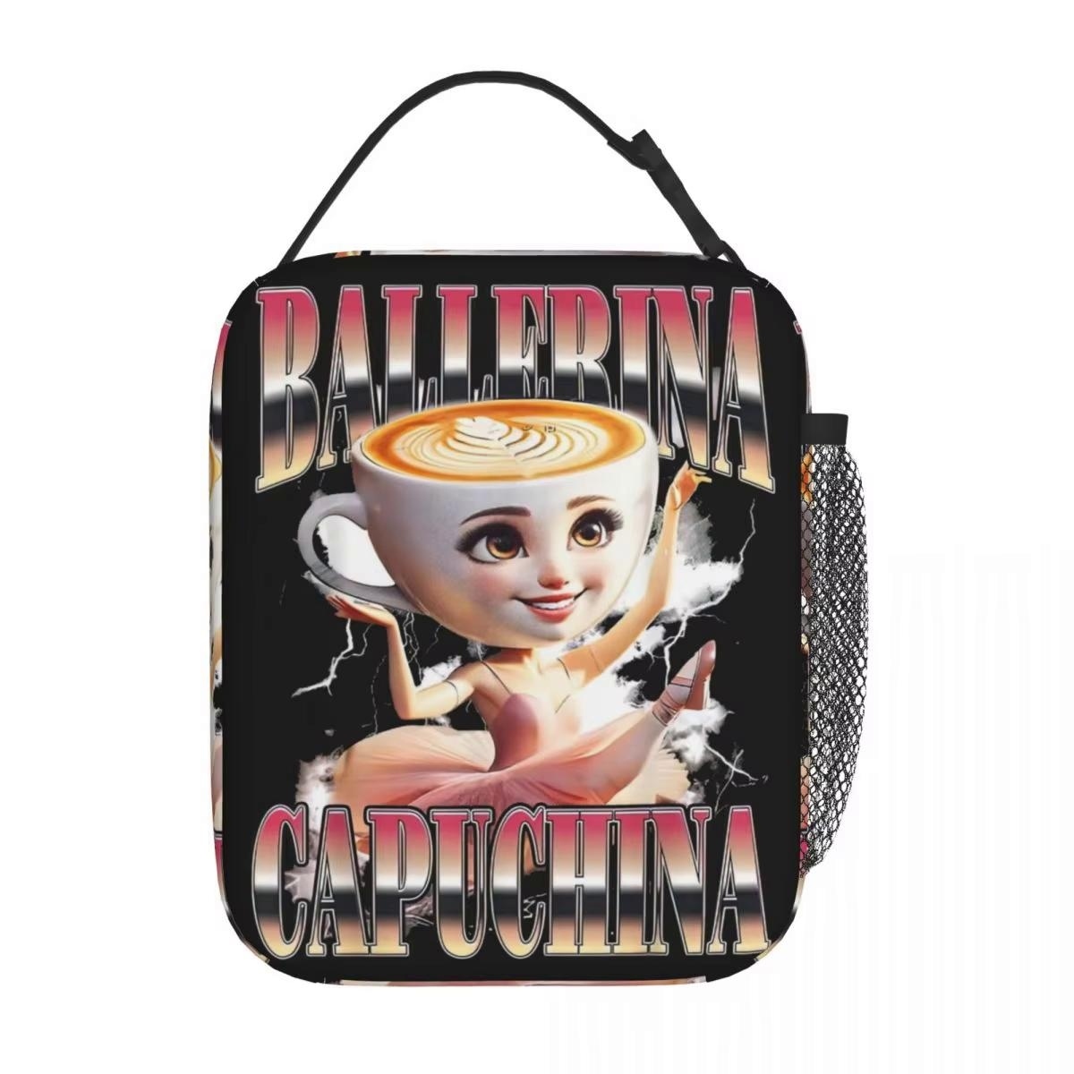 Brr Brr Patapim Meme Thermal Insulated Lunch Bag for Office Italian Brainrot Memes Portable Bento Box Cooler Thermal Lunch Boxes: Gold