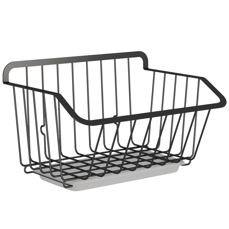 1pc hängande förvaringskorgar i rostfritt stål, väggmonterad diskho, frukt- och grönsaksställ, hushållsartiklar: Default Title