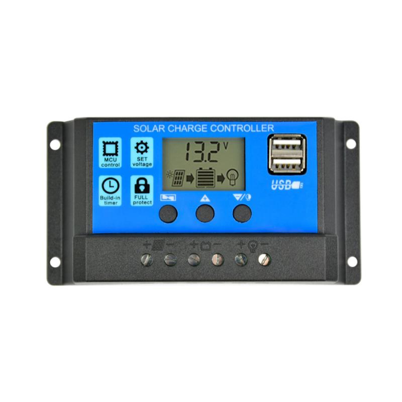 Aurinkopaneelien lataussäädin 12v 24v 50a 40a 30a 20a automaattinen aurinkopaneelinohjaimen säädin yleinen usb 5v -lataus -lcd -näyttö