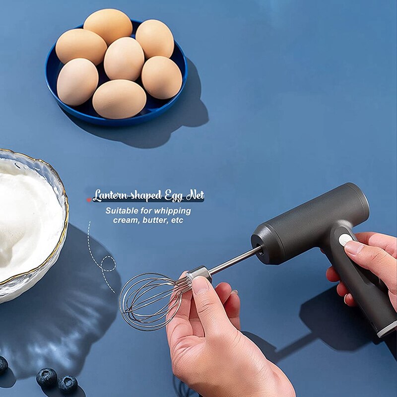 Hand Mixer Cordless Electric,Mixer Hand Mixer,USB Rechargeable,3 Speeds,Multifunctional Ends,for Baking Kitchen Kitchens