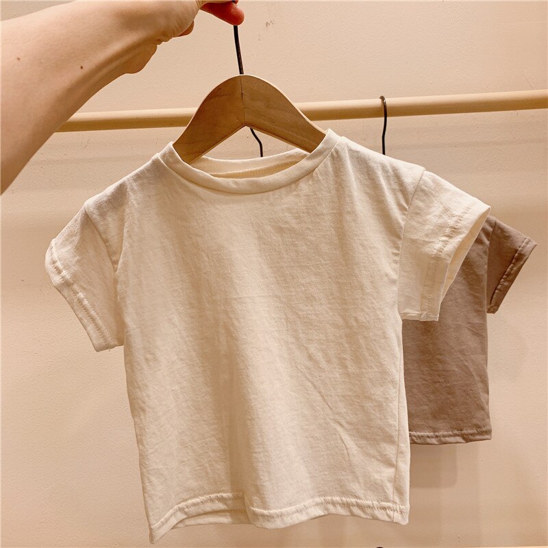 Melario Baby Jongens Meisjes T-shirts Kinderen Zomer Top Outfit Kid Jongen Meisje Solid Tops Kleding Katoen Korte Mouw Tees