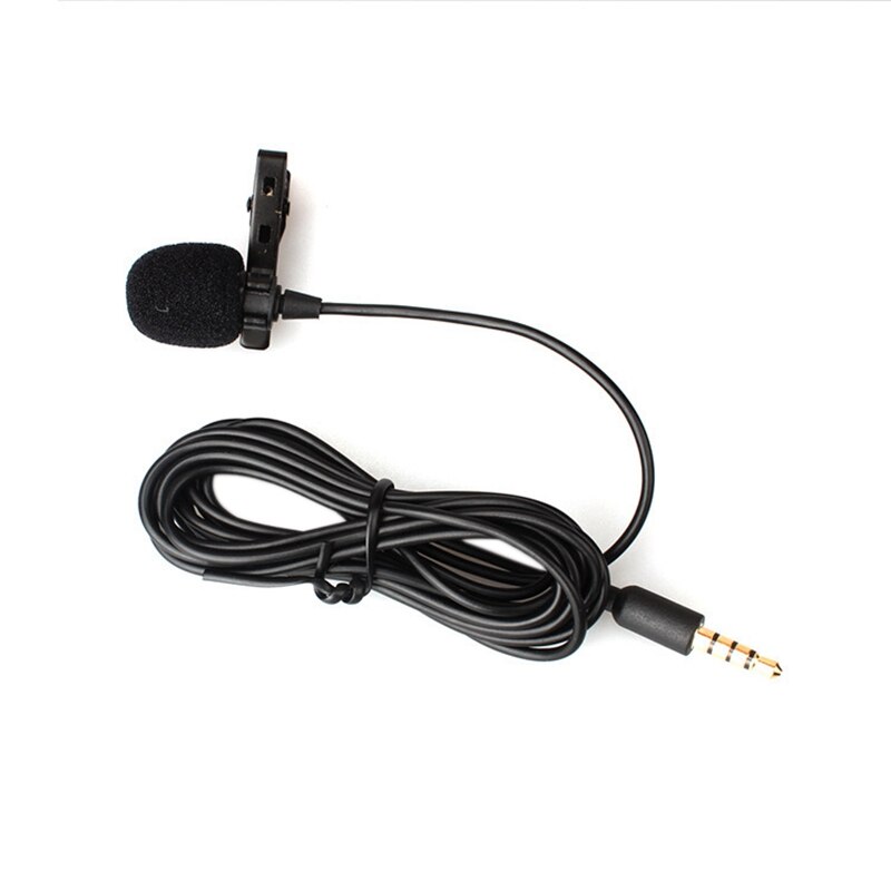 Lavalier Microphone Smart Clip-On Omnidirectional Condenser Lapel Mic Handsfree with 2M Cable for Interview Vocal Video