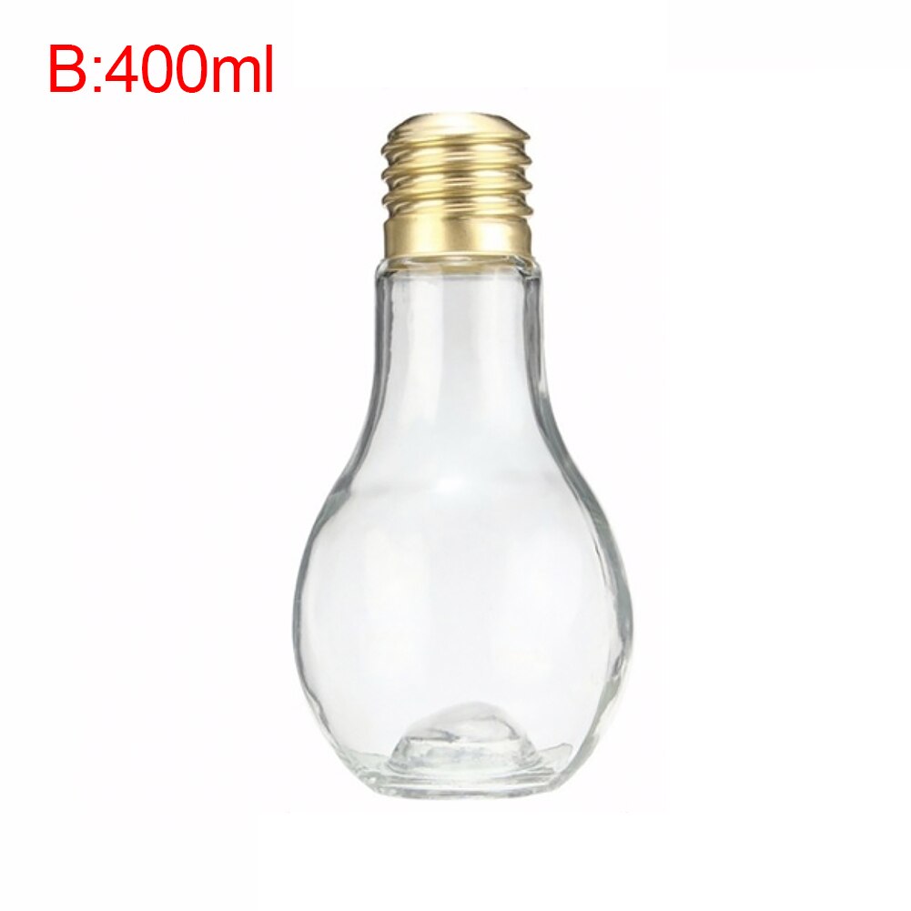 Glowing Light Bulb Juice Cup Drink Bottle 400ml/500ml Plastic Cold Water Summer Milk Juice Tea Coffee Bottle: 400ml