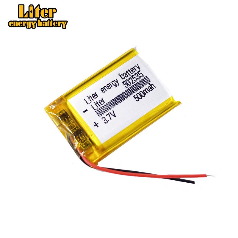 Batería de polímero de litio 3,7 V, 502535 052535 500MAH, certificación de CE FCC ROHS MSDS, 5 unids/lote