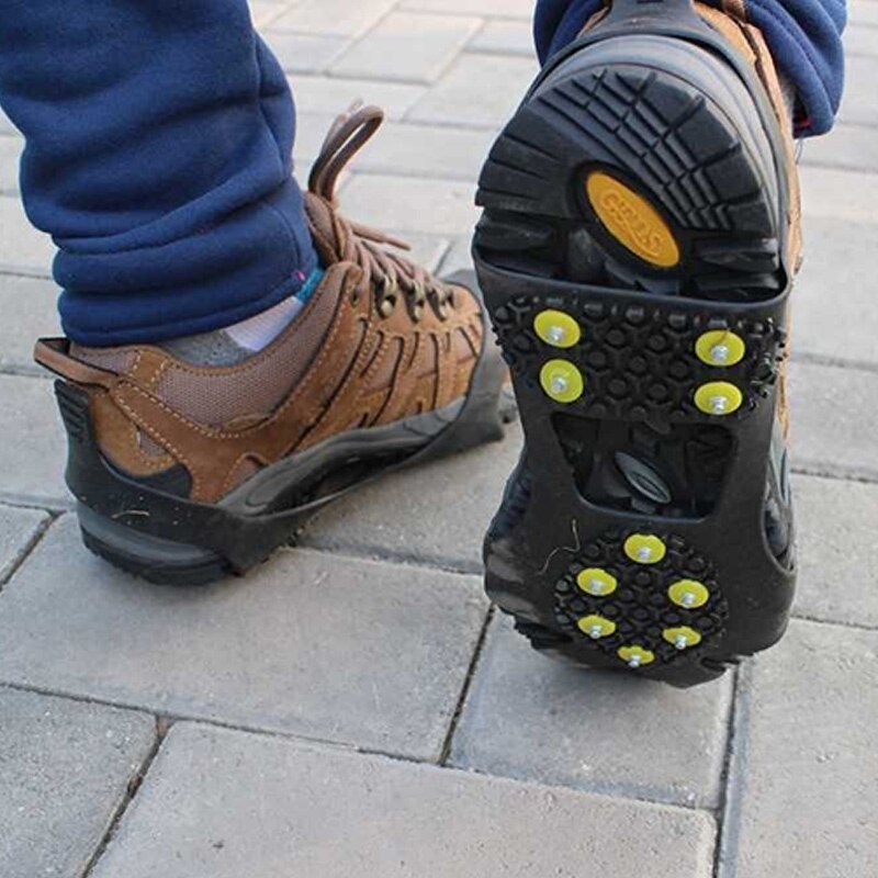 1 par issnegreb klap over sko boot gummi pigge anti slip studs stegjern stræk fodtøj und