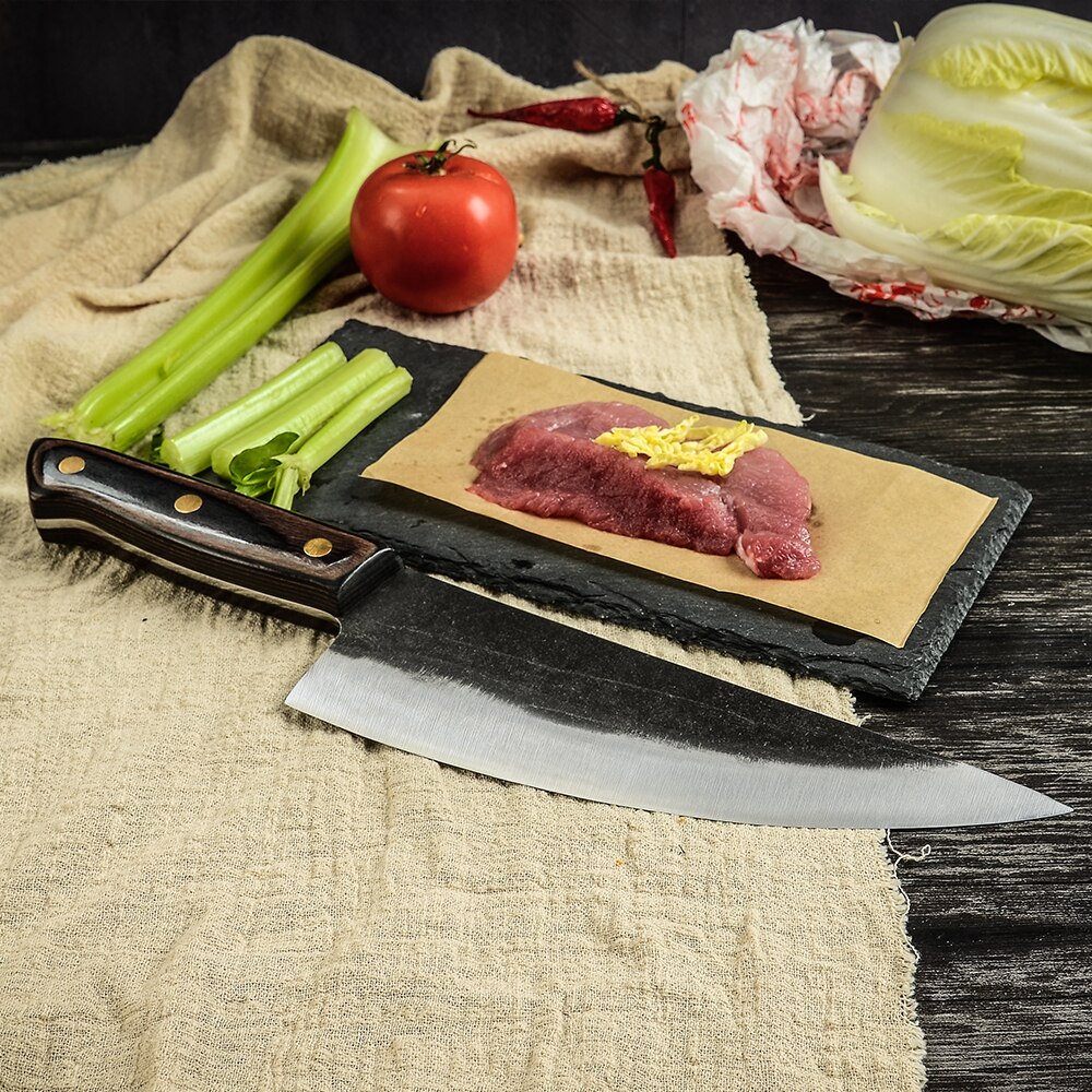 High Carbon Steel 8 Inch Forged Chef Knife Pro Chef's Kitchen Slicer Full Tang Chopper Slicer CulterUltra Sharp Cooking Tool