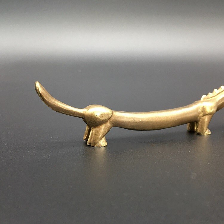 Collectie Chinese Messing Gesneden Mooie Dier Schapen Vorm Borstel Pen Houder Mooie Kleine Standbeelden