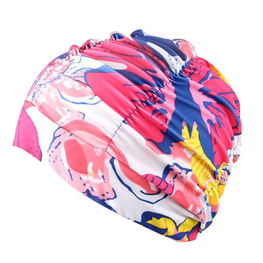 Zwemmen Hoed Vrouwen Unisex Meisjes Lang Haar Badmuts Badmuts Stretch Drape Gratis Size Zwemmen Zwembad Sport Elastische Nylon turban1: E