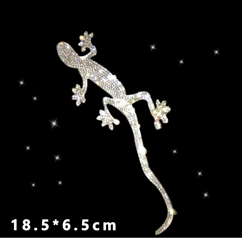 Varios patrones de pegatinas de cristal para coche, decorar coches, parachoques, ventana, portátiles, equipaje, pegatina de estrás, assessoires blancos para coche: Gecko