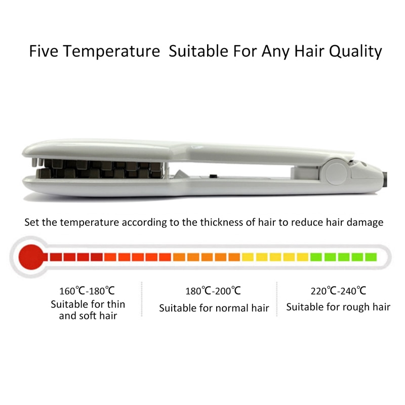 Cheveux ondulés à sertir fer électrique cheveux moelleux outil 5 température réglable costume pour mince cheveux doux Anti-enroulement pas de dommages