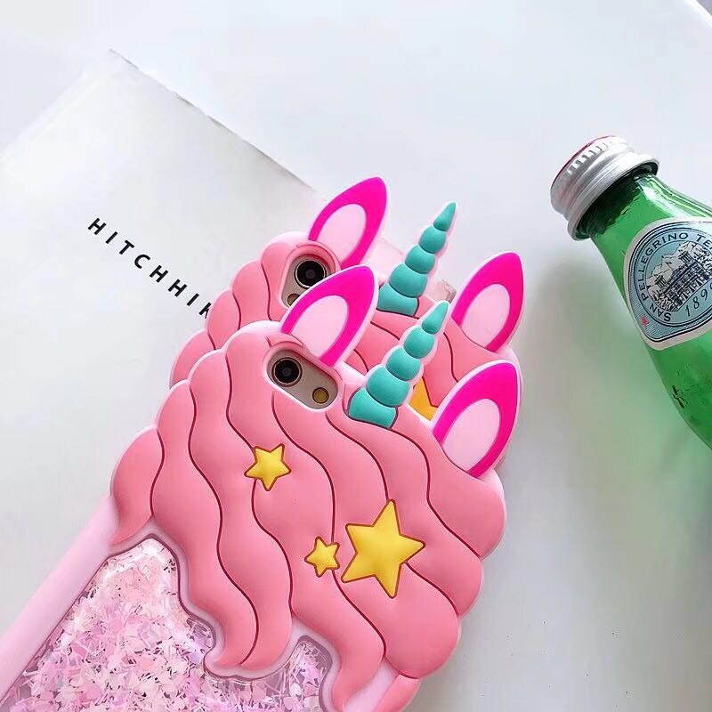 3D Cartoon Pink Quicksand Unicorn Silicone Case For Samsung Galaxy A50 A10 A20 A30 A40 M20 S8 S9 S10 Plus J4 J8 A9 A7 Cover