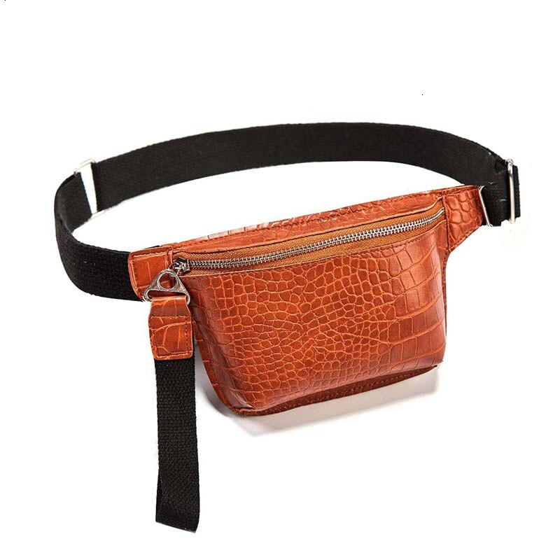 TTOU Women Waist Bag Crocodile Chest Belt Bag Clutch Female Pu Leather Handbag Cross Body Pouch Bag Fanny Pack Sachet: Yellow