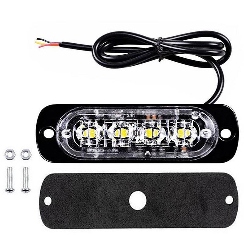 1/2 stücke 4 LED Strobe warnen Licht Strobe Gitter Blinken Lichtbalken Lkw Auto Leuchtfeuer Lampe Bernstein Blau verrotten Verkehrs Licht DC 12V-24V