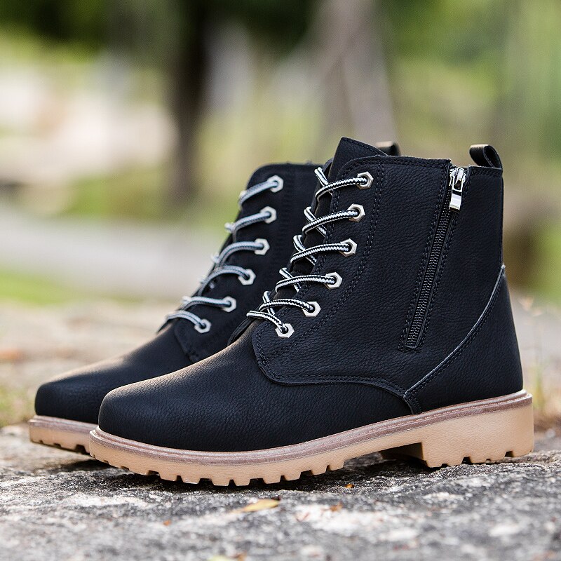 Audorci oben Winter Lässig Stiefeletten Jahrgang Stil Männlichen Motorrad Schuhe Größe 39-46