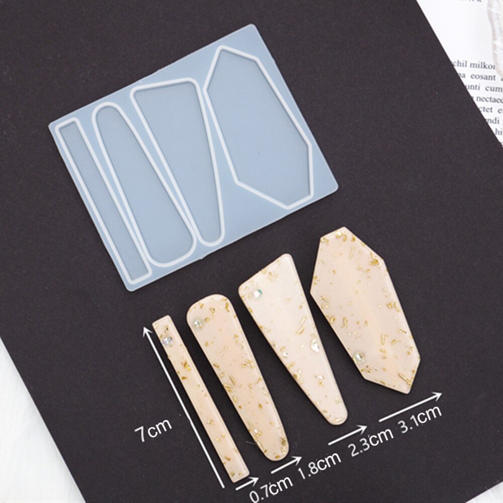 Girl Cute Hair Pin Mold UV Resin Molds DIY Geometric hairpin Molds Handcraft Silicone Mold Resin Jewelry Molds: Hairpin Mold 2