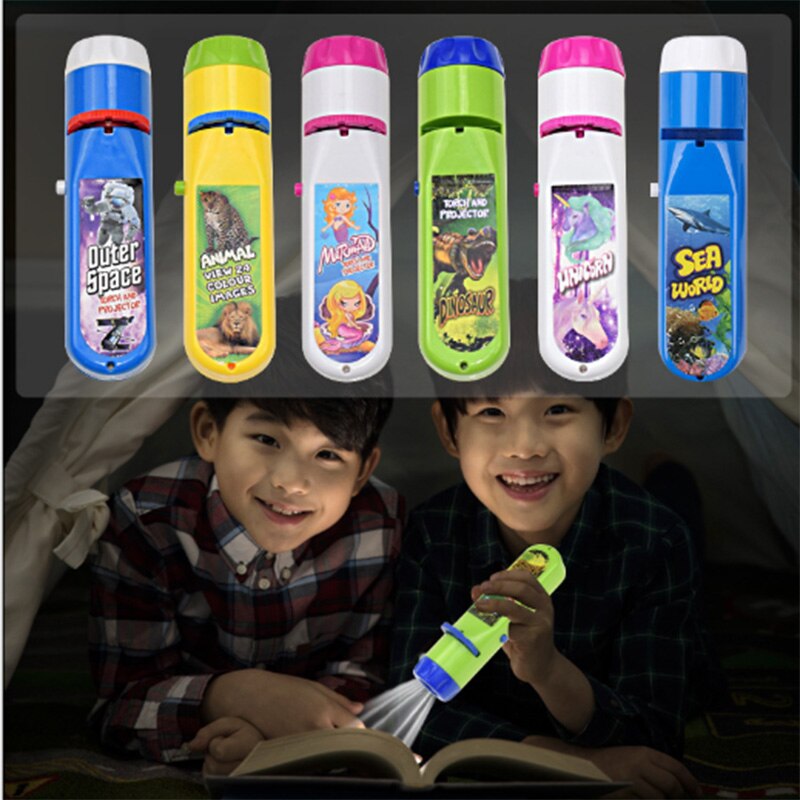 Children's Toy Storybook Torch Projector Kaleidoscope Sky Handrail Galaxy Night Light Up Cartoon Baby Toys Kids Educational Toys