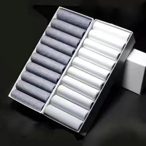 20Pairs/Mannen Zijden Sokken Business Casual Mannen Lange Sokken Zomer Dunne Transparante Ultra-dunne Mannen Sokken: 10Gray 10White