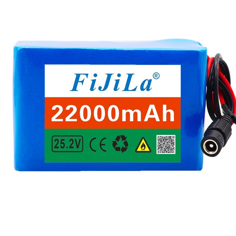 6s4p 24V 22Ah 18650 Battery Lithium Battery 25.2v 22000mAh Electric Bicycle Moped /Electric/Li ion Battery Pack with + charger