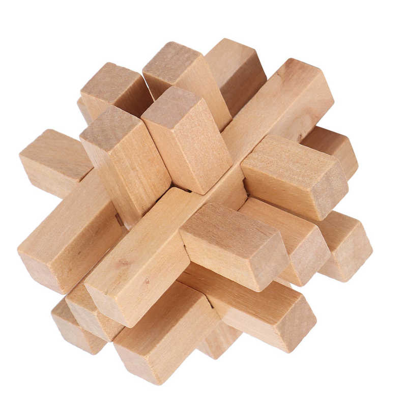 Wooden Unlock Toys Wooden Interlock Puzzles Fingers Exercise for the Elderly