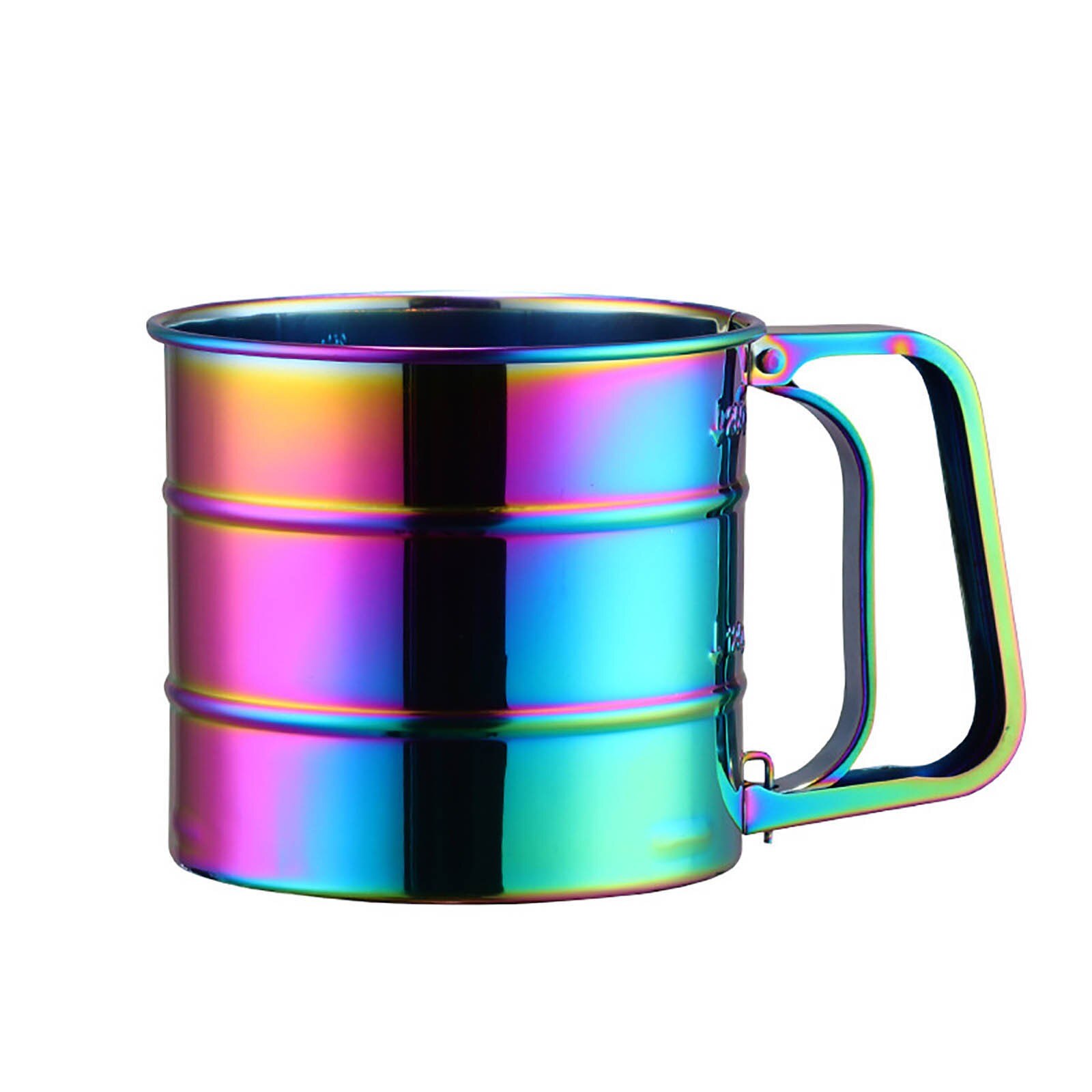 Stainless Steel Mesh Flour Sifter Mechanical Baking Icing Sugar Shaker Sieve Cup Bakeware Baking Pastry Tool #41