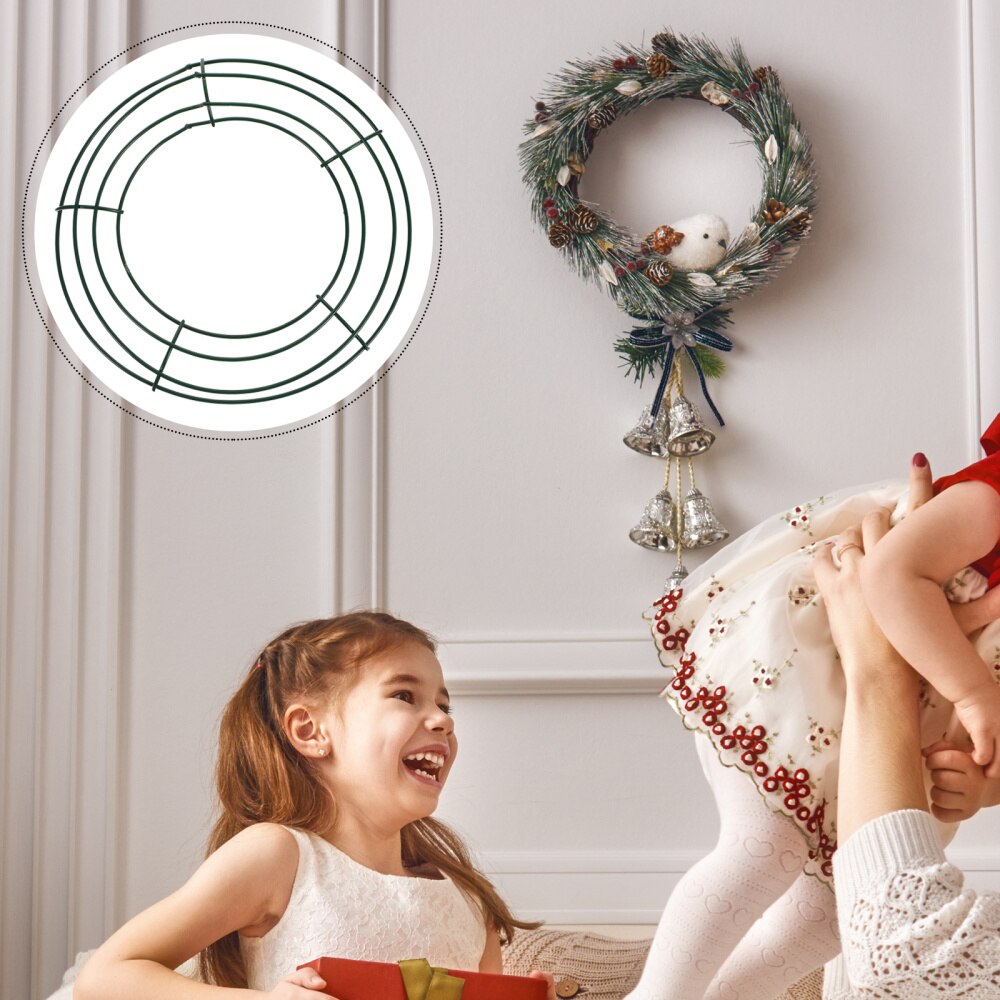 5Pcs DIY Metal Wreath Frame Round Wreath Rings Christmas Wreath Making Supplies