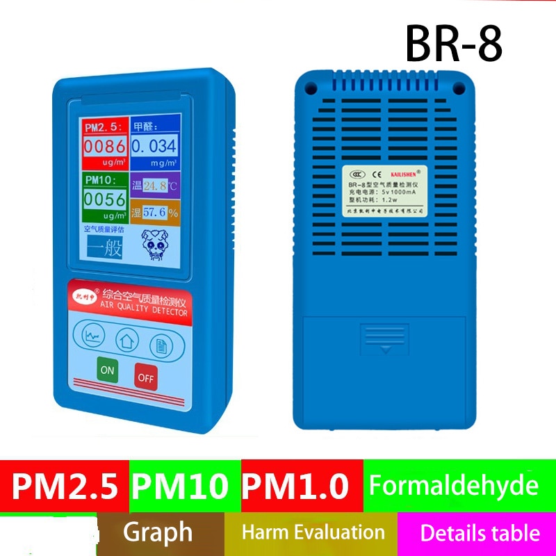 Gas Detector High precision Test PM1.0 PM2.5 PM10 Formaldehyde Particles Detector Meter Particle Dust Counter Tester