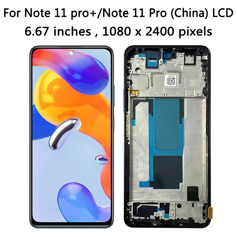 Prueba 100% para Xiaomi Redmi Note 11 Pro+ 5G 21091116 Digitalizador táctil de pantalla LCD UG para Redmi Note 11 Pro Plus 21091116 C