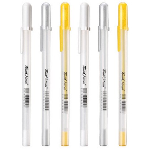 Pluma para resaltar con tinta de Gel, bolígrafo blanco de 1mm, negro, para dibujo de CD, pintura de neumáticos, papelería para artistas, para escuela y oficina, 4 Uds.: Random 4pcs