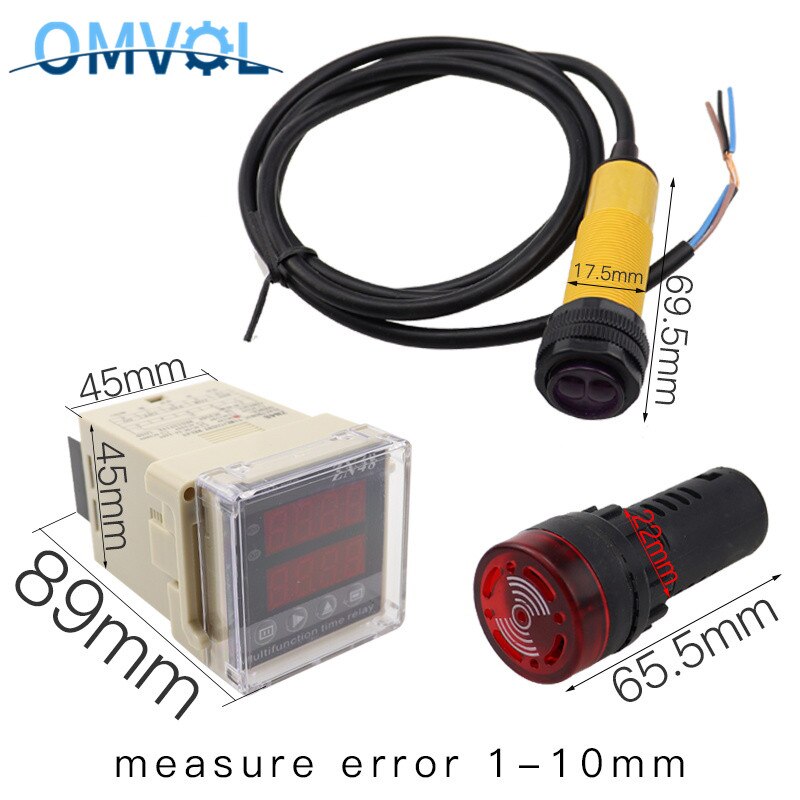 Zähler + Alarm + einstellbare lichtschranke Sensor 10-30cm
