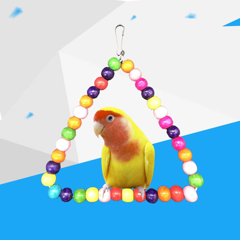 Pet Parrot Birds Toy Parakeet Budgie Cockatiel Cage Hut Nest Bird Toy Hammock Swing Toy Hanging Toy Brinquedo Pet Supplies: triangle swing