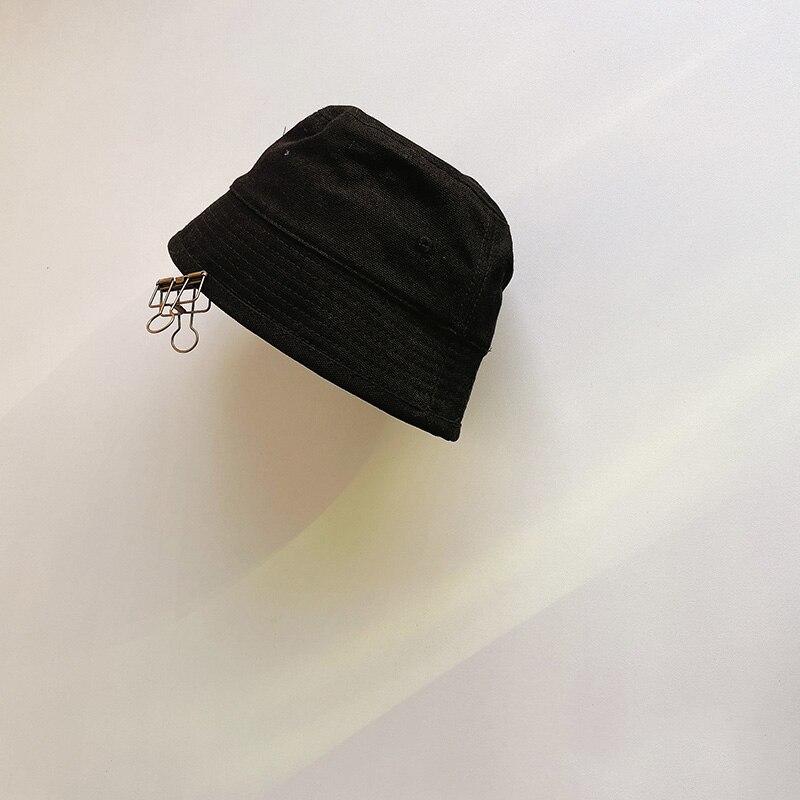 Cappello da pescatore estivo per bambini cappello da pescatore in cotone per bambini tinta unita cappello da sole per bambina Casual per bambini: black