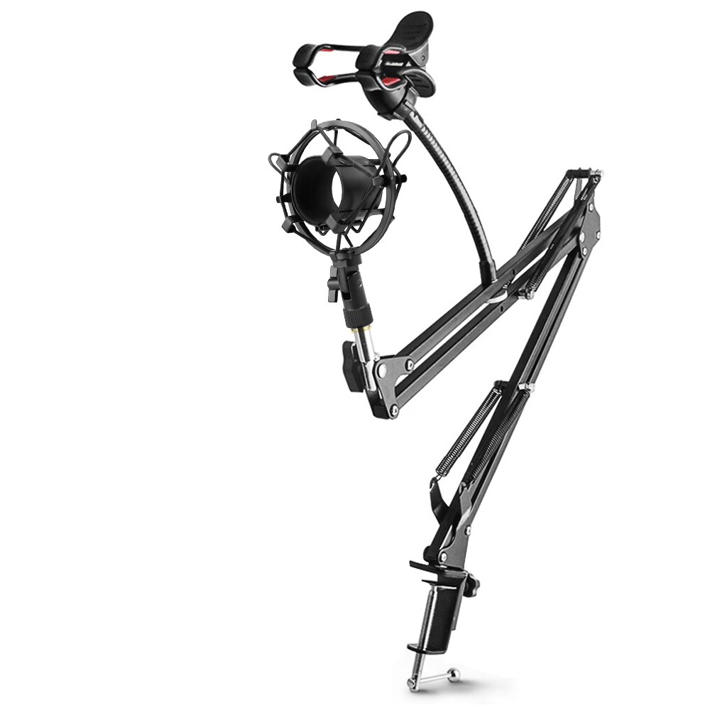 Metal Recording Studio Microphone Stand For bm800 K669 Blue Yeti Microphone Suspension Boom Scissor Arm Holder with Phone Clip: Type 5