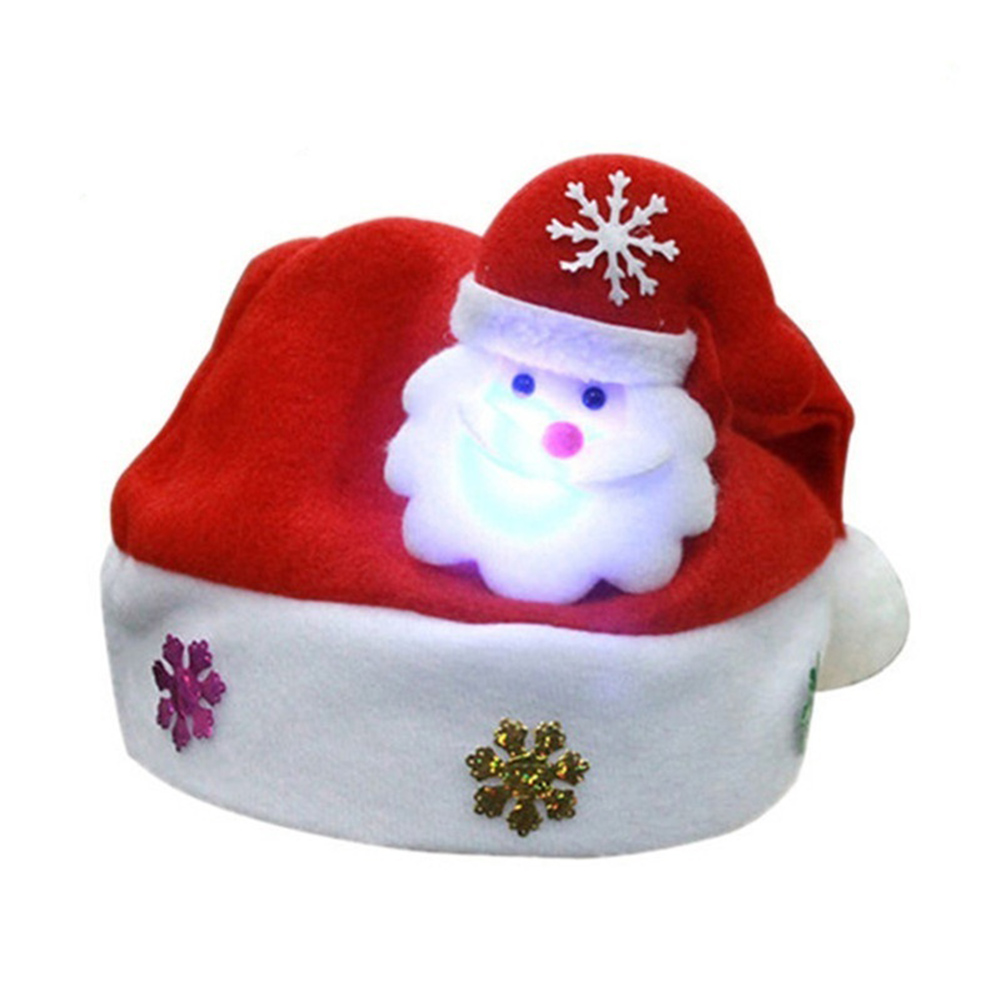Navidad LED Gorro con luz de dibujos animados Santa Claus/ALCE/muñeco de nieve gorra de Navidad para adultos niños JS23