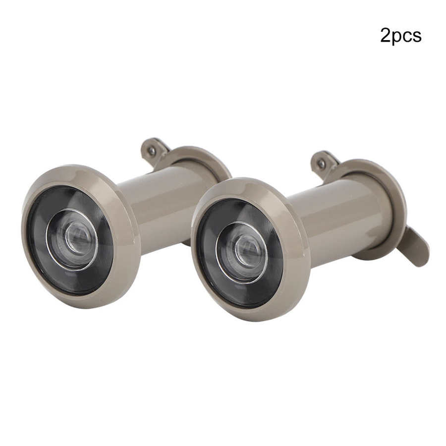 2Stck 220 ° Weitblick Winkel Tür Zuschauer Heimat Sicherheit Anti-Diebstahl Guckloch Verstellbare Glas Objektiv Mit Zurück abdeckung 14/16mm Offene See: gebürstet 16mm Loch