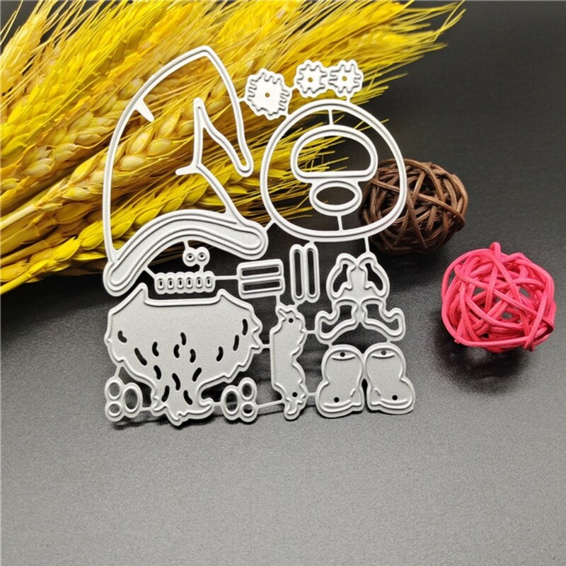 Christmas Gnome Santa Claus Metal Cutting Dies Stencil DIY Scrapbooking Template Dorp Ship