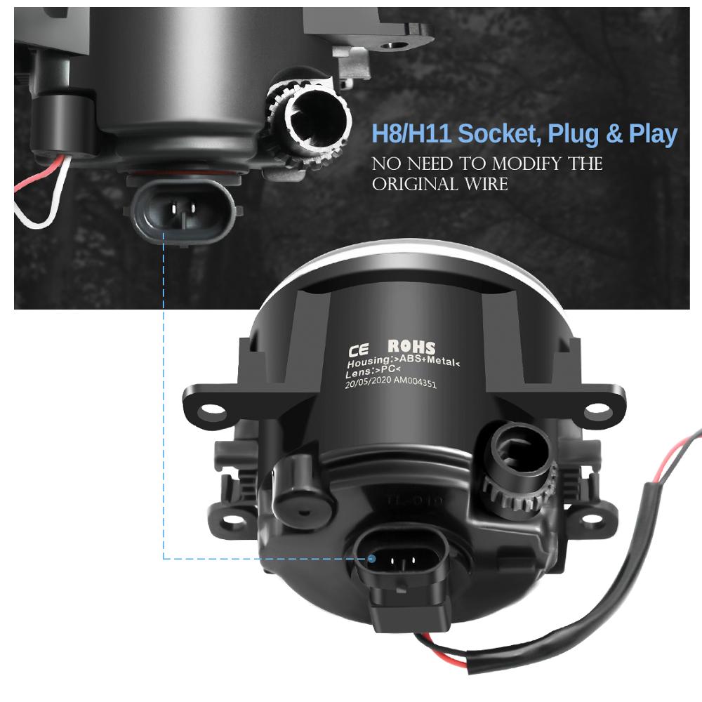 Angel Eye Mistlamp Auto Halo Ring Fog Lamp Drl H11 12V Voor Mitsubishi L200 Pajero Outlander Colt Triton eclipse Endeavor Galant