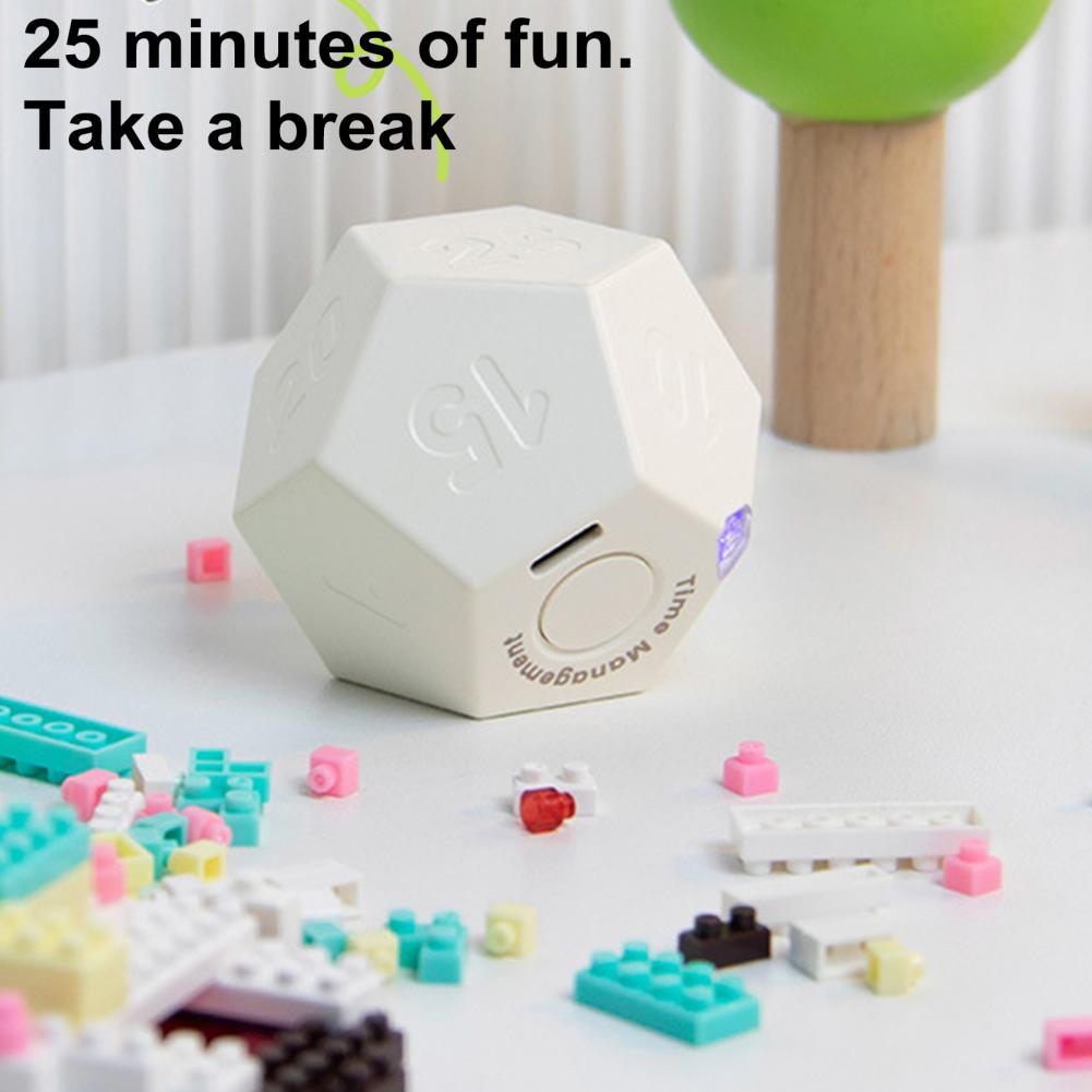 Multi Cube Timer 1/3/5/10/15/20/25/30/45/60/90 Minutes Setting Rotating Timer Vibration Reminder Modes Study Countdown Clock