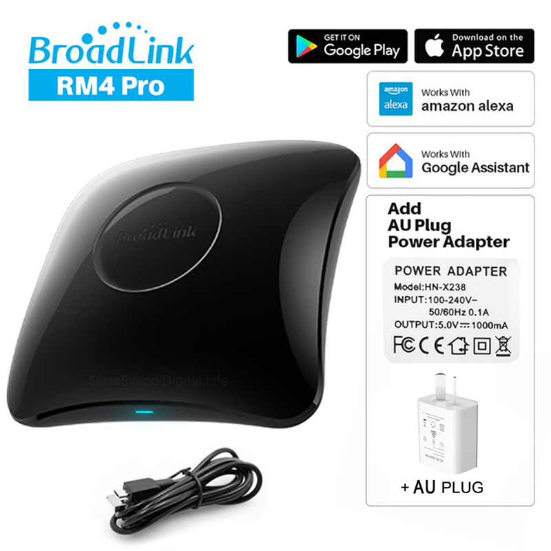 Broadlink RM4 pro IR RF Wifi UNIVERSAL REMOTE Intelligente Afstandsbediening Automation Works with Alexa and Google Home: Bundle5