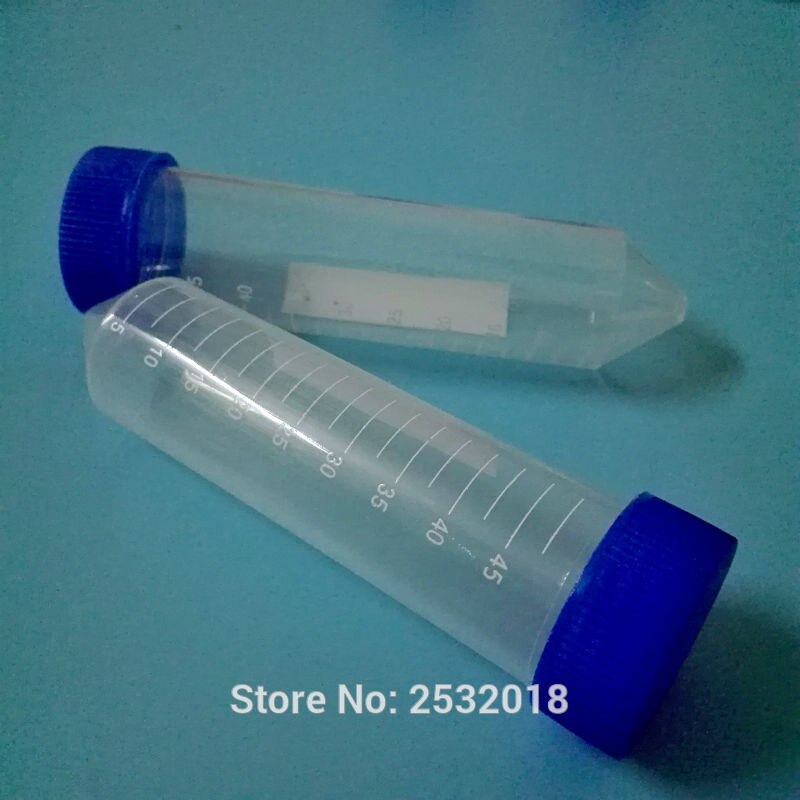 10 piezas! 50 ml de laboratorio centrífuga tubos con tapa de rosca de plástico