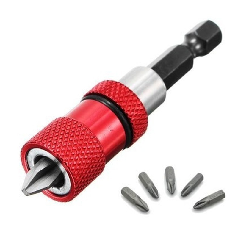 1pcs Adjustable Screw Depth Magnetic Screwdriver Bit Holder 1/4 Inch Hex Driver with 5pcs PH2 Scewdriver Bits 60mm Quick Holder