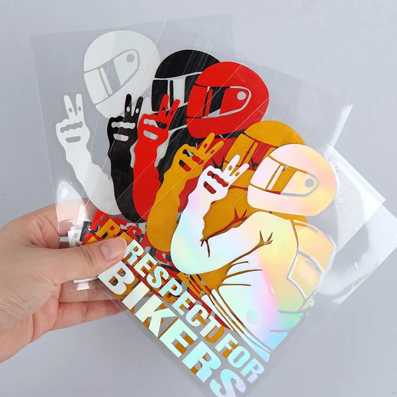 1pc 15x11CM Respect Biker Sticker voor op auto motorfiets vinyl 3D stickers motorfiets vinyl 3D stickers en stickers Moto stickers