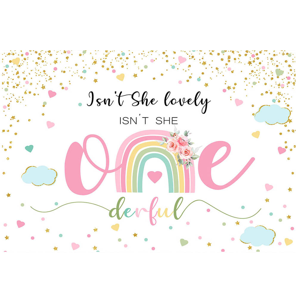 Mocsicka Girl 1st Birthday Backdrop Pink Bohemian Rainbow Baby First Birthday Party Decor Isn't She Onederful Photo Background