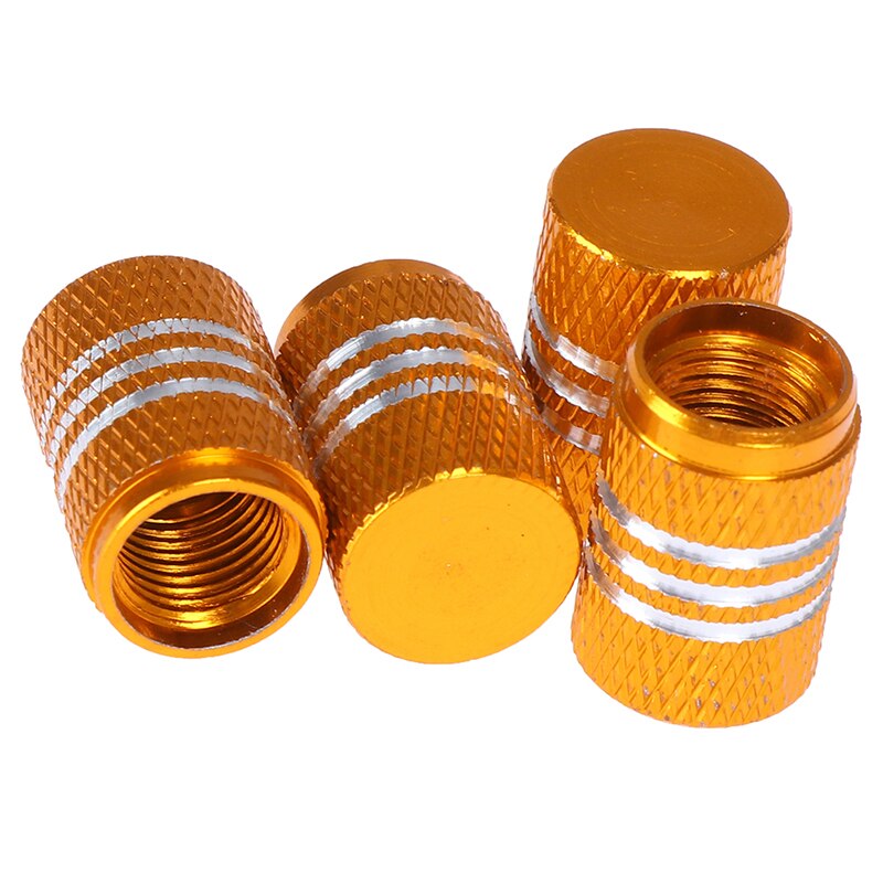 4pc auto vrachtwagen fietsband velgen ventieldoppen bandenhoes aluminium band band wiel ventieldoppen: Goud