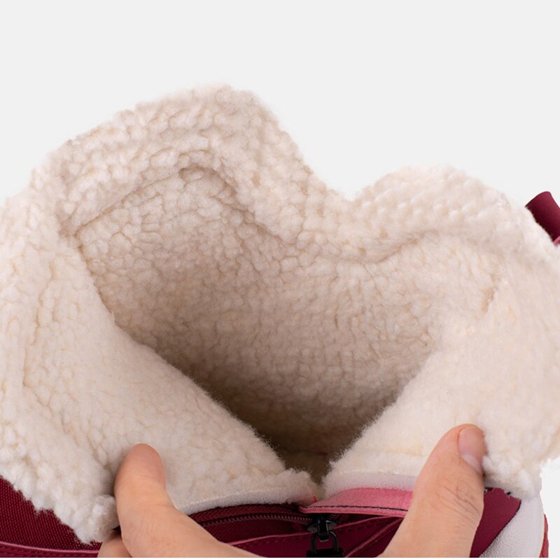 Kvinner snøstøvler glidelås vinterstøvler dame varme plysj vanntette sklisikre vintersko botas de mujer