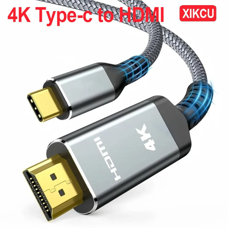 Type-c til hdmi 4k high-definition videokabel skærm til hdmi skærmprojektionskabel til iphone 16 15 macbook huawei mate 30: 3m